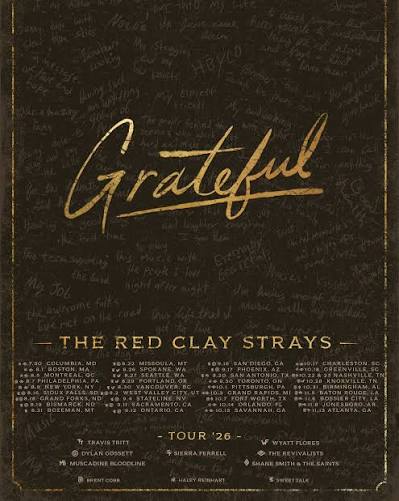 The Red Clay Strays tour poster — 2026